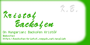 kristof backofen business card